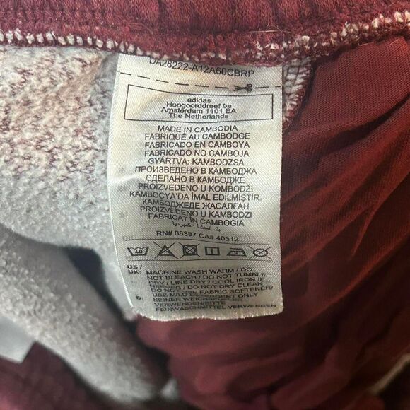 Adidas Men's Burgundy and Red Joggers-tracksuits - Picture 4 of 5